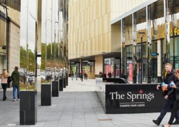 Pret A Manger signs at The Springs retail and leisure centre at Thorpe Park Leeds