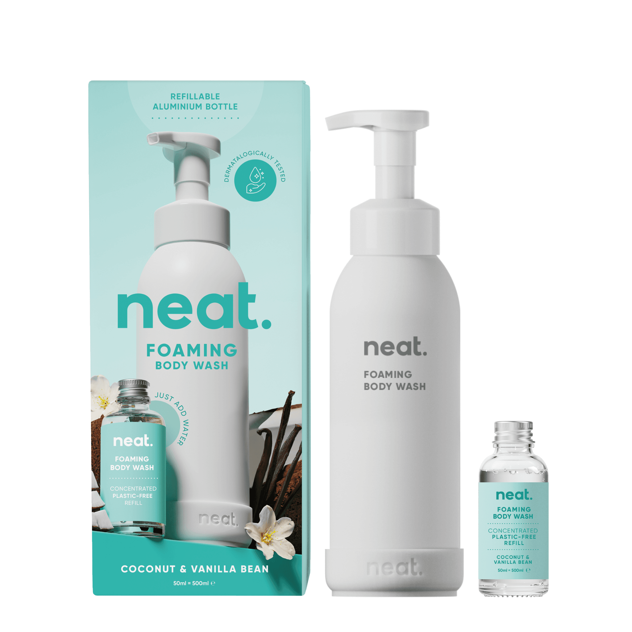 neat. expands sustainable solutions with the UK’s first refillable foaming body wash 1 neat.