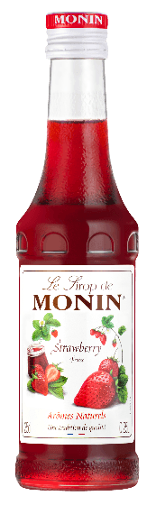 MONIN Cinnamon Roll and Strawberry syrups