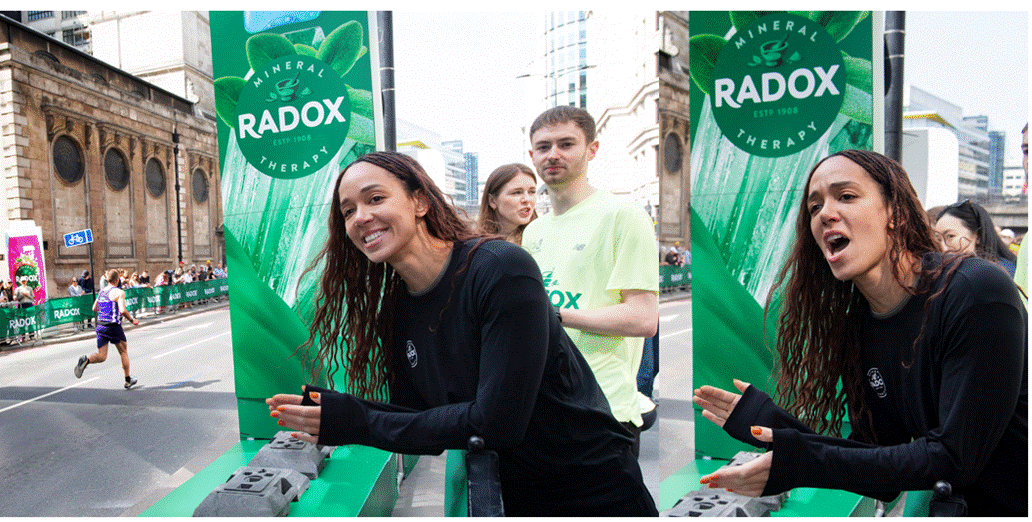 Katarina Johnson-Thompson attends London Marathon with Radox