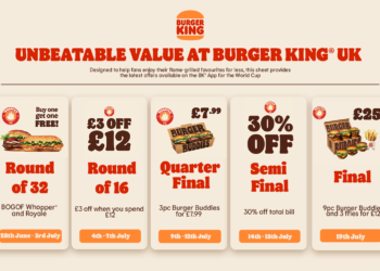 Burger King® UK launches World Cup and summer deals including BOGOF Whoppers and 30% off