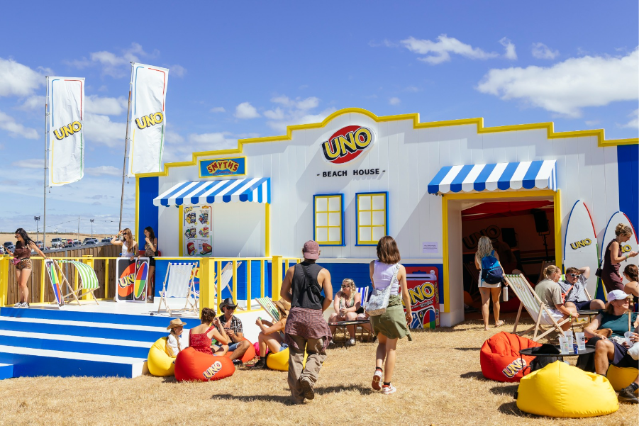 The UNO Beach House at Boardmasters Festival brought gameplay and retail via Smyths Toys Superstores to Cornish coast